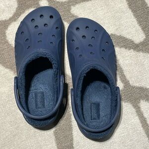 Crocs Classic Clogs Fleece Lined with Mini Headlights! Blue Mens 10 Womens 12